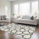 Machine Washable Indoor/ Outdoor Abstract Prism Chantille Rug