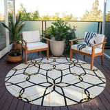 Machine Washable Indoor/ Outdoor Abstract Prism Chantille Rug