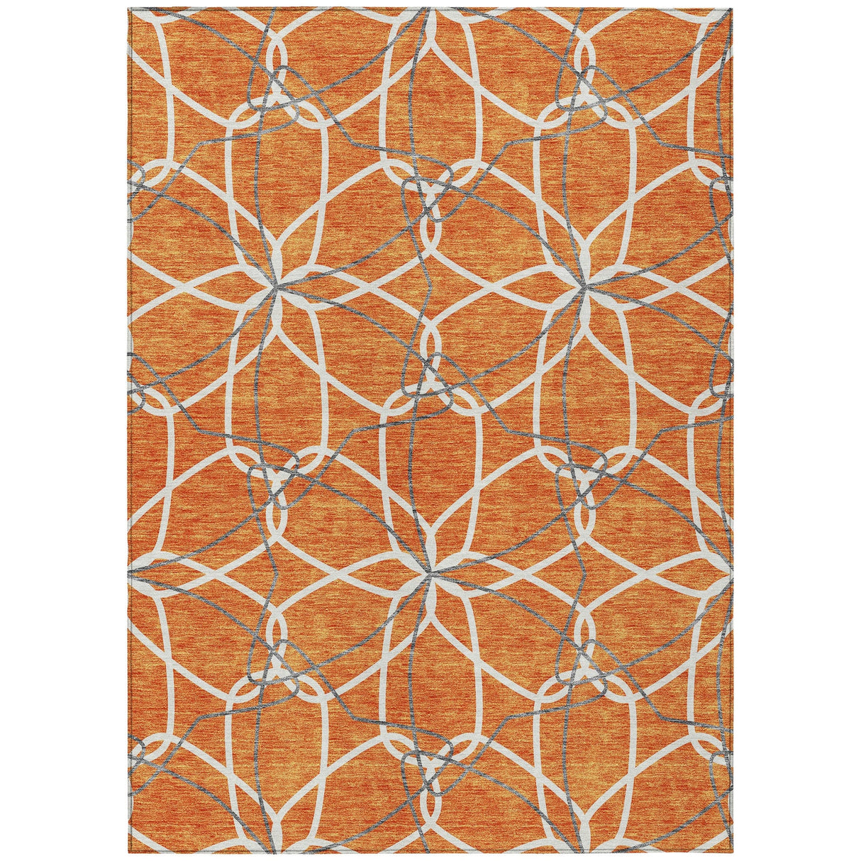 Machine Washable Indoor/ Outdoor Abstract Prism Chantille Rug