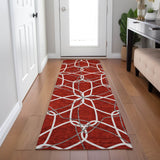 Machine Washable Indoor/ Outdoor Abstract Prism Chantille Rug