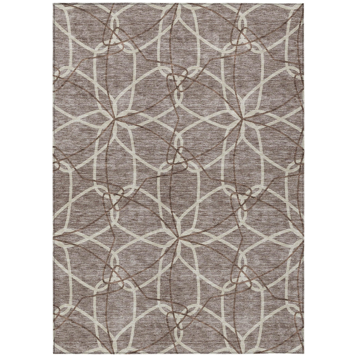 Machine Washable Indoor/ Outdoor Abstract Prism Chantille Rug