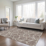 Machine Washable Indoor/ Outdoor Abstract Prism Chantille Rug