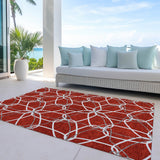 Machine Washable Indoor/ Outdoor Abstract Prism Chantille Rug