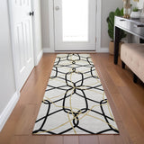 Machine Washable Indoor/ Outdoor Abstract Prism Chantille Rug
