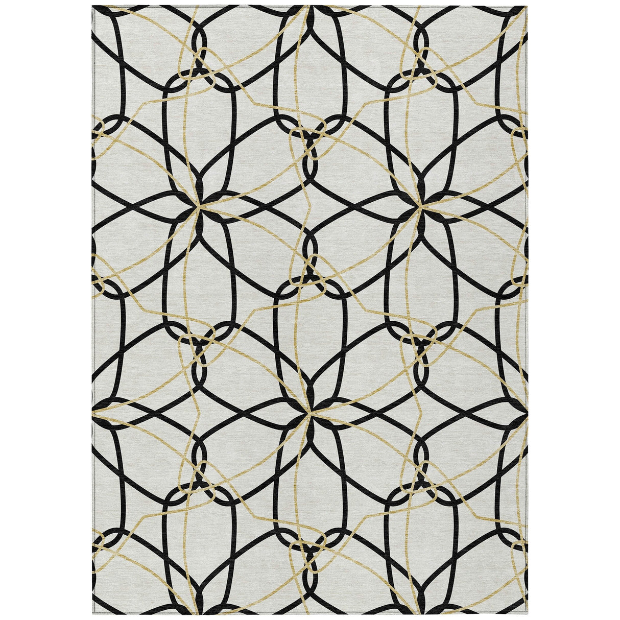 Machine Washable Indoor/ Outdoor Abstract Prism Chantille Rug