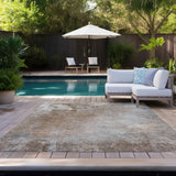 Machine Washable Indoor/ Outdoor Abstract Solid Chantille Rug