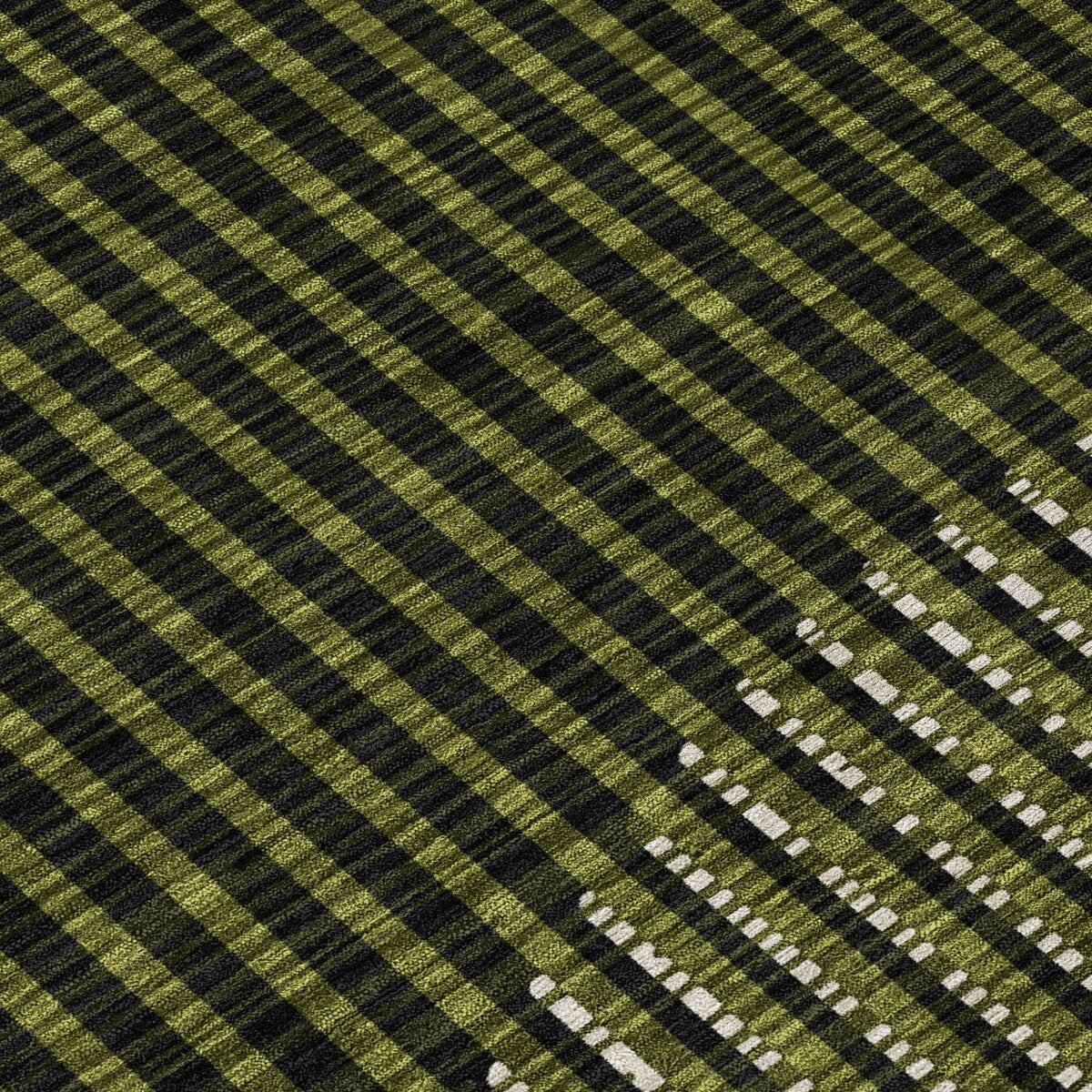 Machine Washable Indoor/ Outdoor Abstract Stripe Chantille Rug