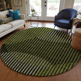 Machine Washable Indoor/ Outdoor Abstract Stripe Chantille Rug