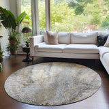 Machine Washable Indoor/ Outdoor Abstract Watercolor Chantille Rug