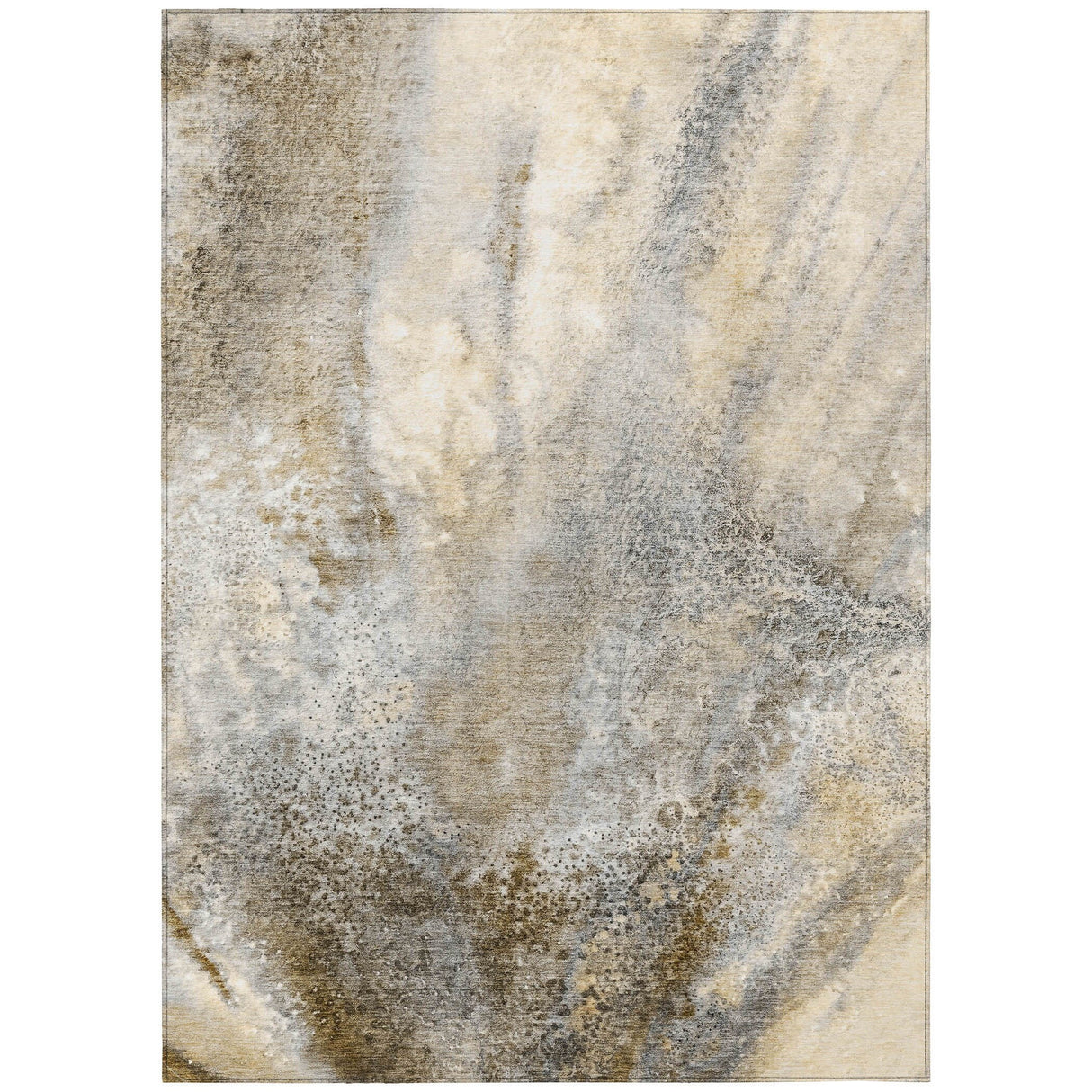 Machine Washable Indoor/ Outdoor Abstract Watercolor Chantille Rug
