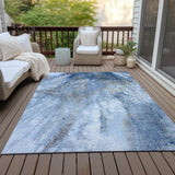 Machine Washable Indoor/ Outdoor Abstract Watercolor Chantille Rug