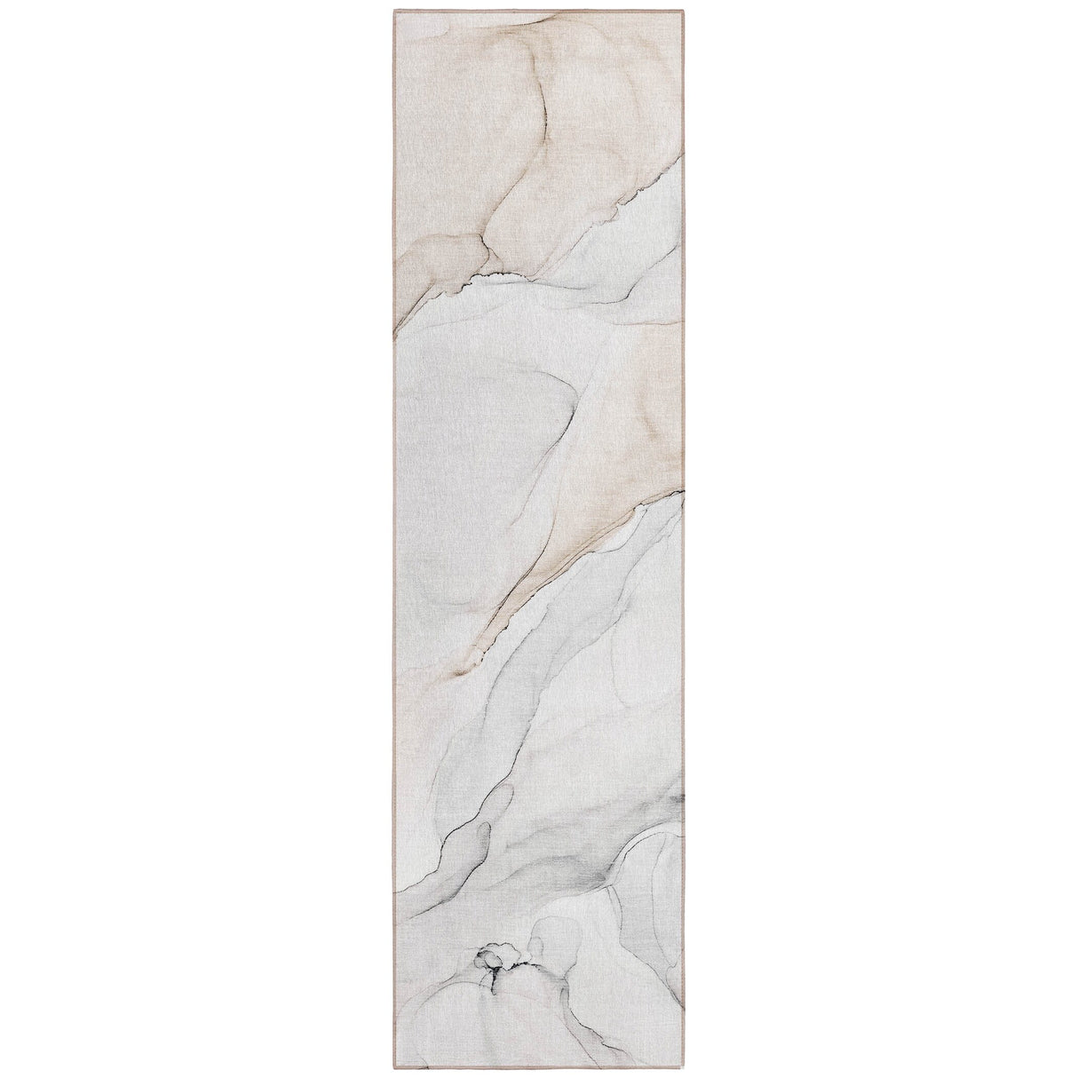 Machine Washable Indoor/ Outdoor Abstract Watercolor Chantille Rug