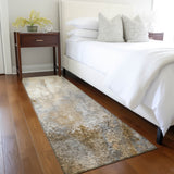 Machine Washable Indoor/ Outdoor Abstract Watercolor Chantille Rug