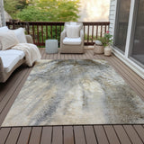 Machine Washable Indoor/ Outdoor Abstract Watercolor Chantille Rug