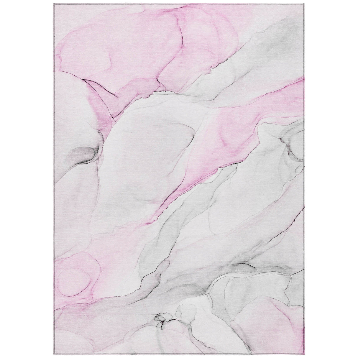 Machine Washable Indoor/ Outdoor Abstract Watercolor Chantille Rug