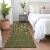 Machine Washable Indoor/ Outdoor Abstract Webby Chantille Rug