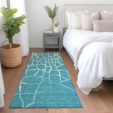 Machine Washable Indoor/ Outdoor Abstract Webby Chantille Rug