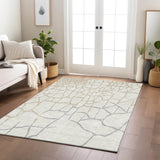 Machine Washable Indoor/ Outdoor Abstract Webby Chantille Rug