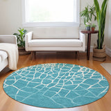 Machine Washable Indoor/ Outdoor Abstract Webby Chantille Rug