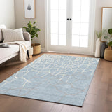 Machine Washable Indoor/ Outdoor Abstract Webby Chantille Rug