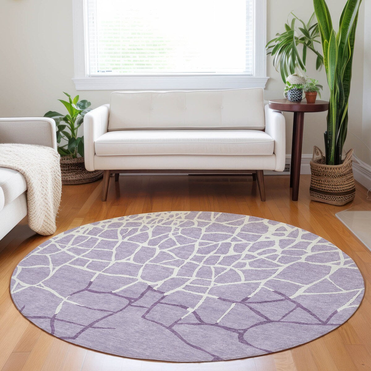 Machine Washable Indoor/ Outdoor Abstract Webby Chantille Rug