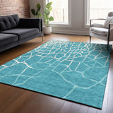 Machine Washable Indoor/ Outdoor Abstract Webby Chantille Rug