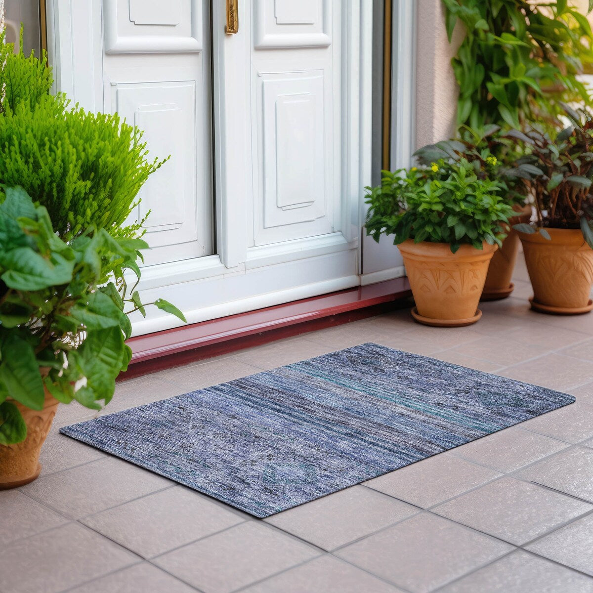 Machine Washable Indoor/ Outdoor Boho Moroccan Chantille Rug