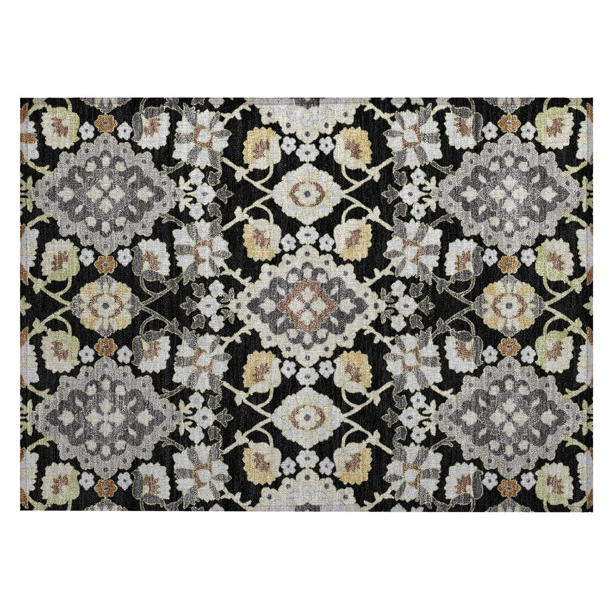 Machine Washable Indoor/ Outdoor Boho Traditional Chantille Rug