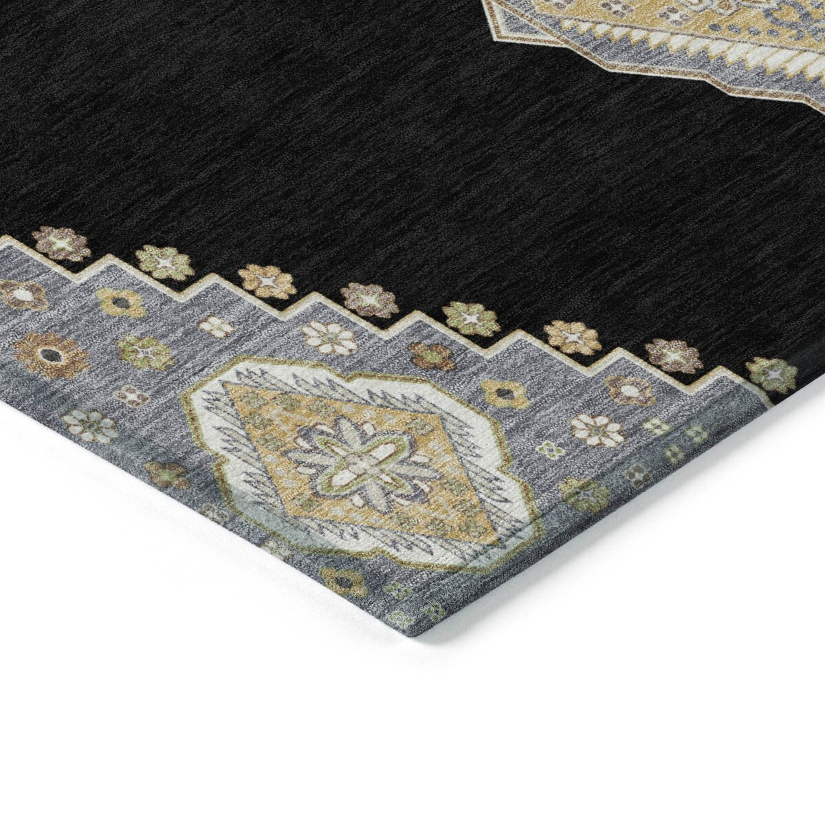 Machine Washable Indoor/ Outdoor Boho Traditional Chantille Rug