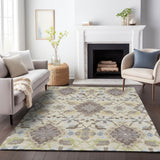 Machine Washable Indoor/ Outdoor Boho Traditional Chantille Rug