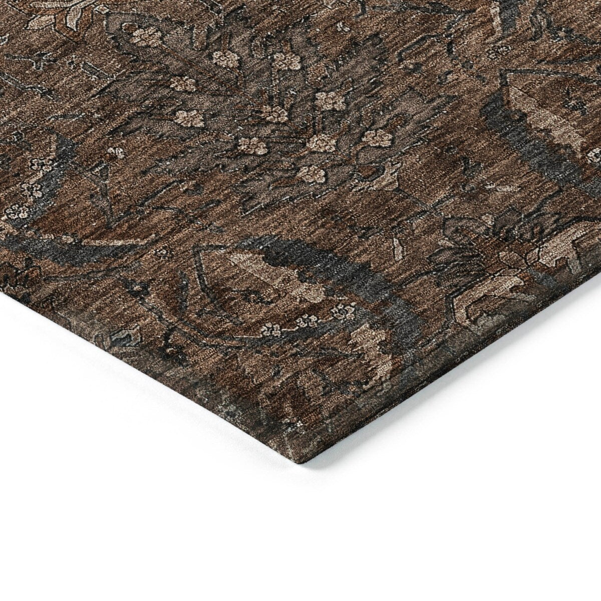 Machine Washable Indoor/ Outdoor Boho Traditional Chantille Rug