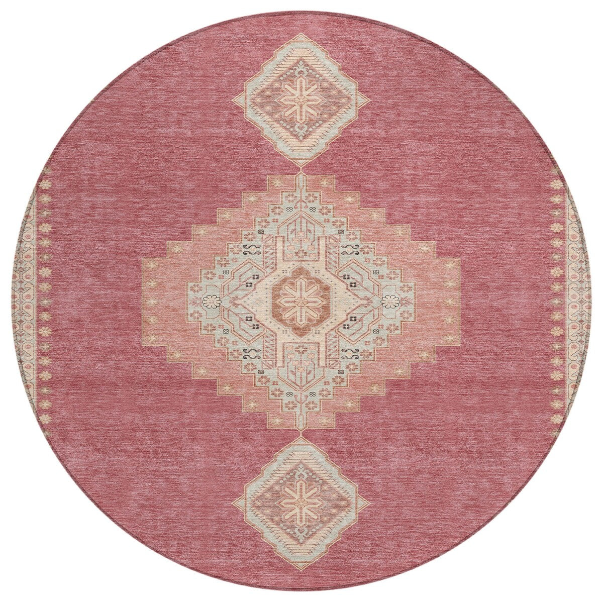 Machine Washable Indoor/ Outdoor Boho Traditional Chantille Rug