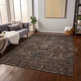 Machine Washable Indoor/ Outdoor Boho Traditional Chantille Rug