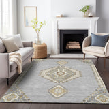 Machine Washable Indoor/ Outdoor Boho Traditional Chantille Rug