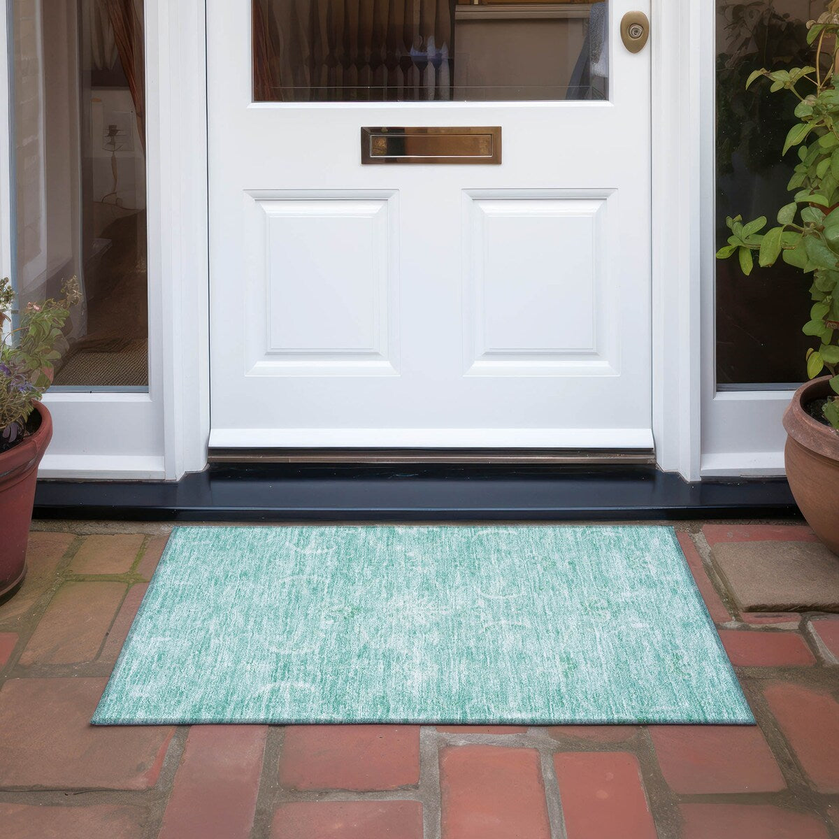 Machine Washable Indoor/ Outdoor Boho Traditional Chantille Rug