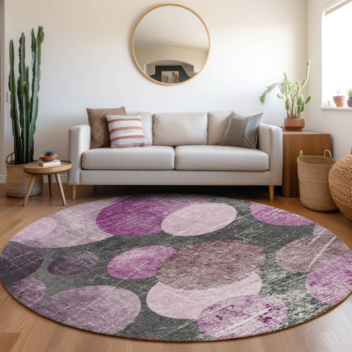 Machine Washable Indoor/ Outdoor Bubbles Chantille Rug