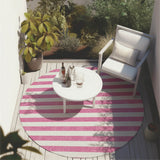 Machine Washable Indoor/ Outdoor Cabana Striped Chantille Rug