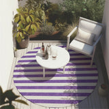 Machine Washable Indoor/ Outdoor Cabana Striped Chantille Rug