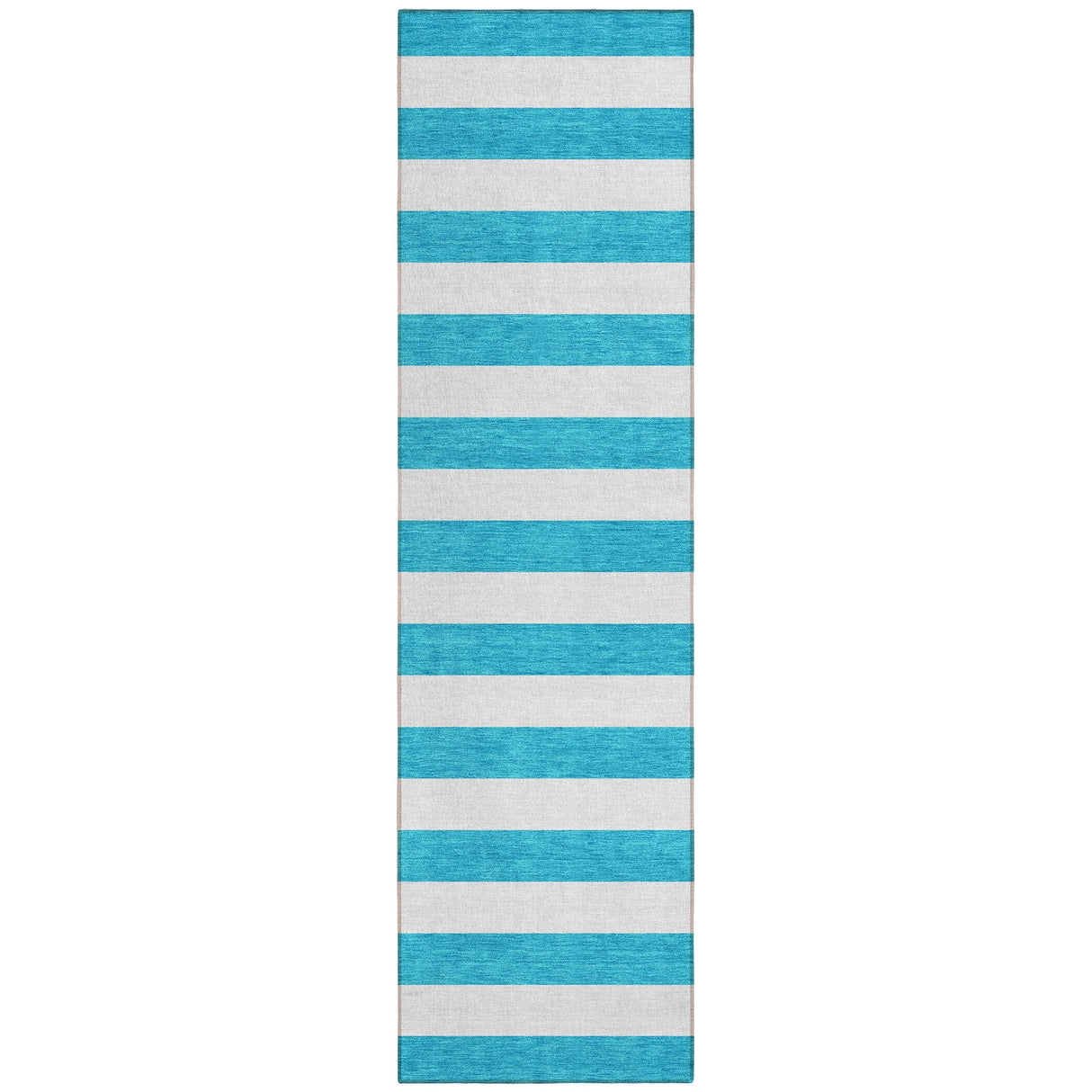 Machine Washable Indoor/ Outdoor Cabana Striped Chantille Rug