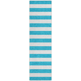 Machine Washable Indoor/ Outdoor Cabana Striped Chantille Rug