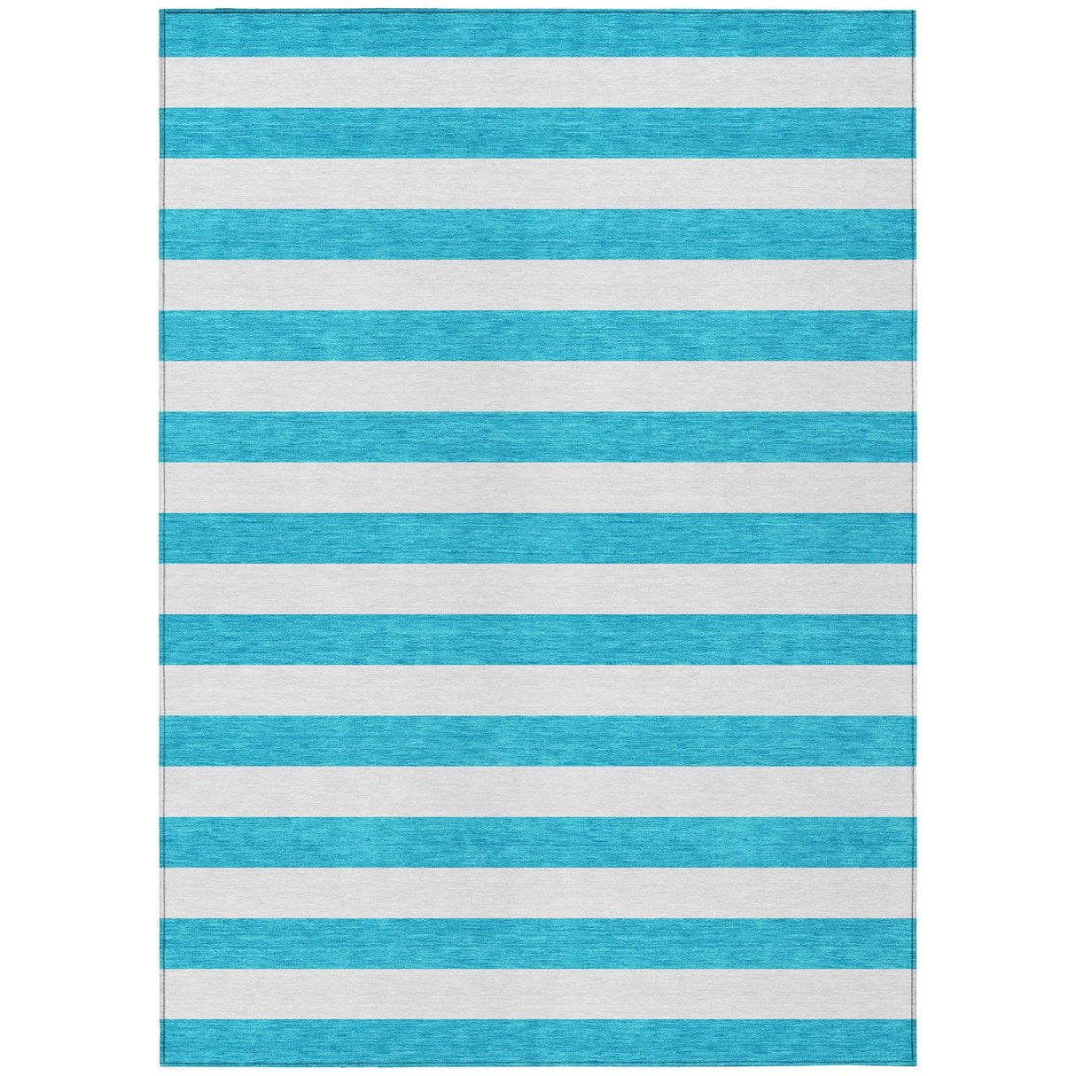Machine Washable Indoor/ Outdoor Cabana Striped Chantille Rug