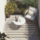 Machine Washable Indoor/ Outdoor Cabana Striped Chantille Rug