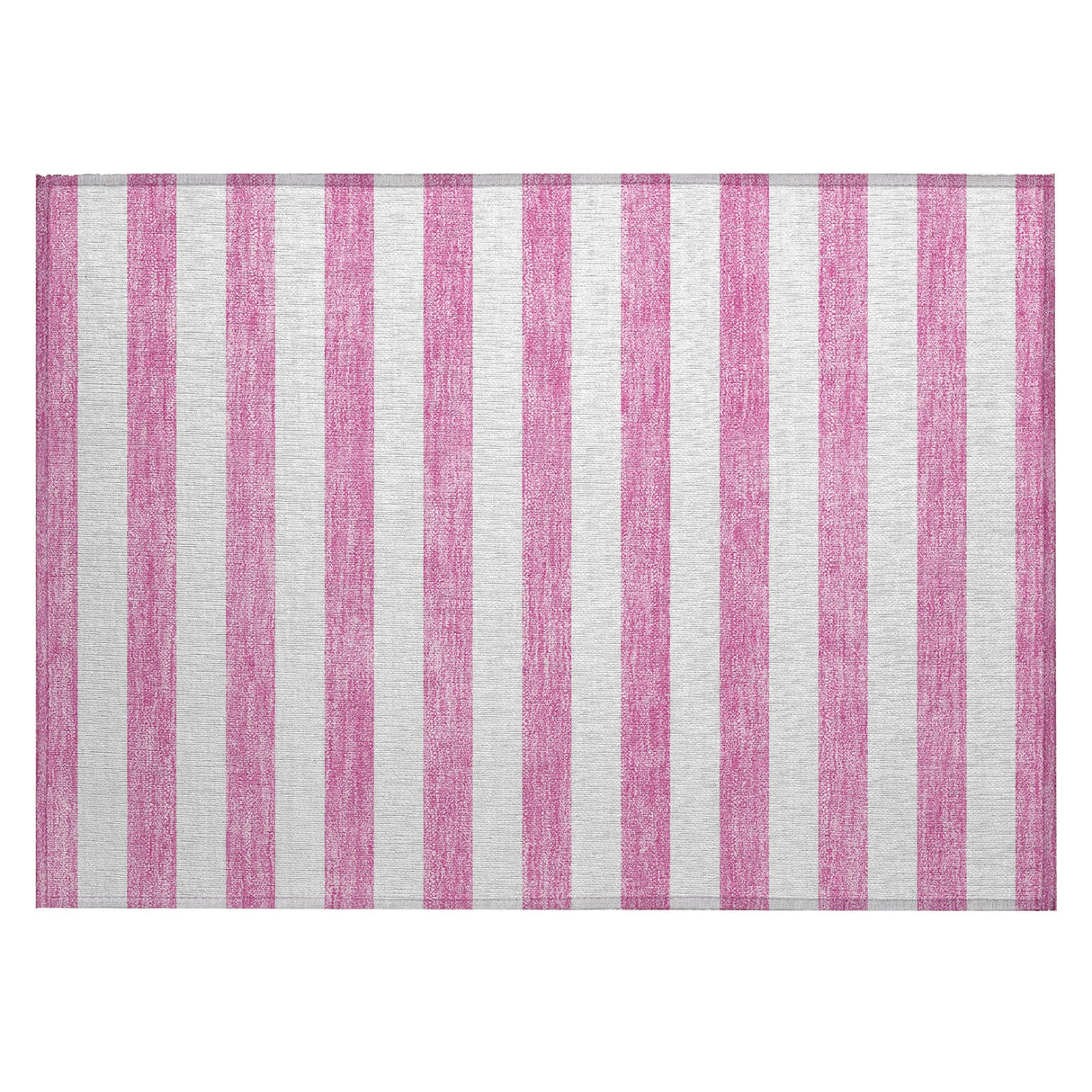 Machine Washable Indoor/ Outdoor Cabana Striped Chantille Rug