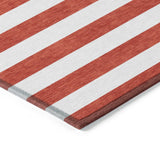 Machine Washable Indoor/ Outdoor Cabana Striped Chantille Rug