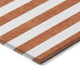 Machine Washable Indoor/ Outdoor Cabana Striped Chantille Rug