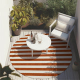 Machine Washable Indoor/ Outdoor Cabana Striped Chantille Rug