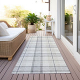 Machine Washable Indoor/ Outdoor Casual Plaid Chantille Rug