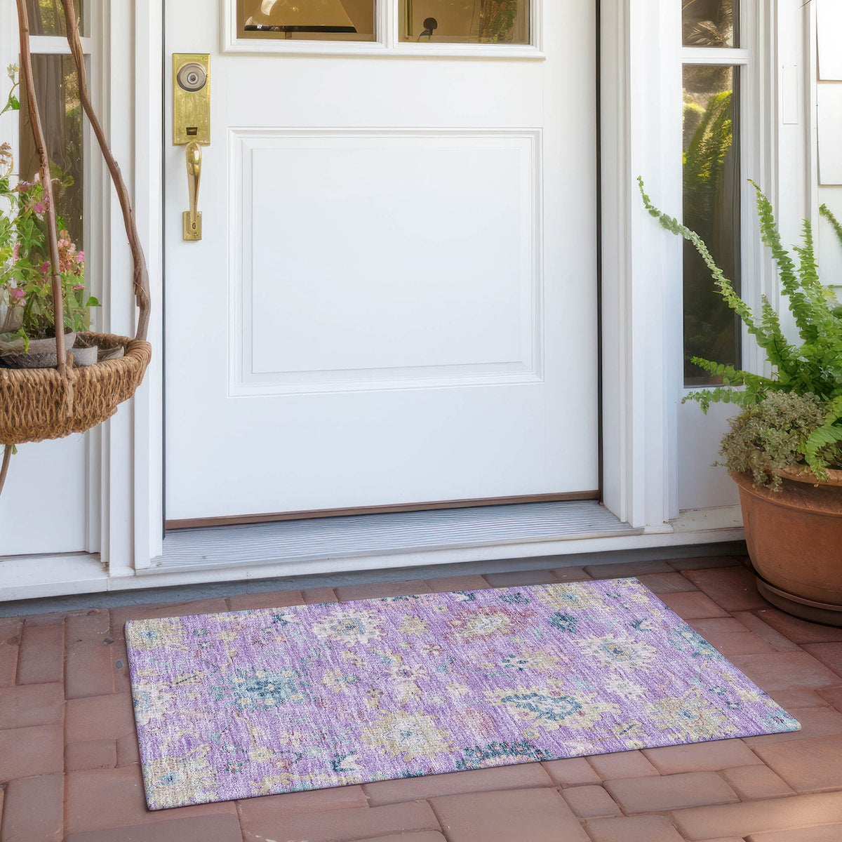 Machine Washable Indoor/ Outdoor Causal Traditional Chantille Rug