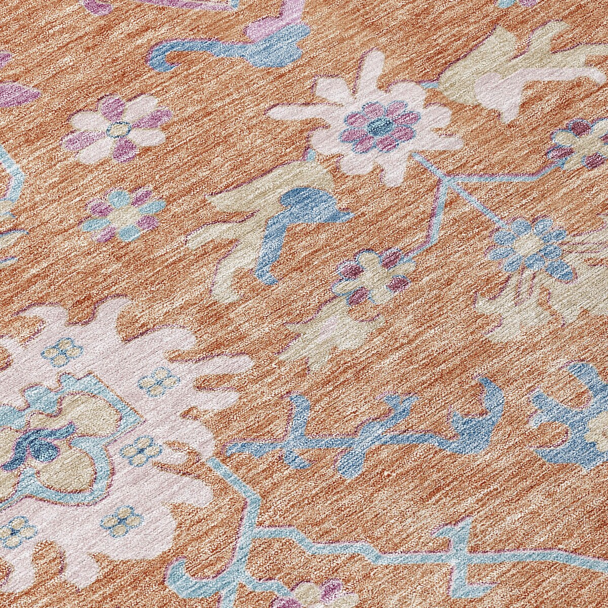 Machine Washable Indoor/ Outdoor Causal Traditional Chantille Rug