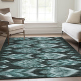 Machine Washable Indoor/ Outdoor Chantille Abstract Boho Rug